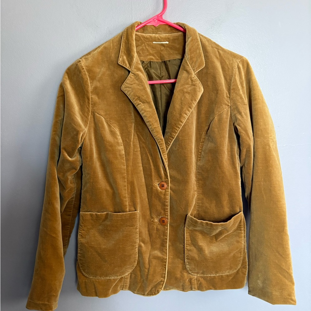 Vintage Tan Velveteen  Blazer Small‎